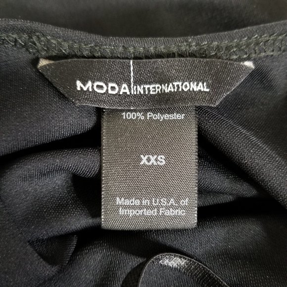 Moda International Black Backless Dress Size XXS Long Sleeve Bodycon Vintage USA - Picture 7 of 9